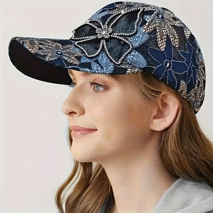 Baseball Cap Sequin Butterfly Breathable Mesh Adjustable Closure
