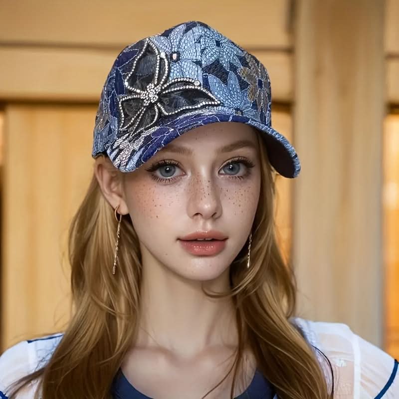 Baseball Cap Sequin Butterfly Breathable Mesh Adjustable Closure