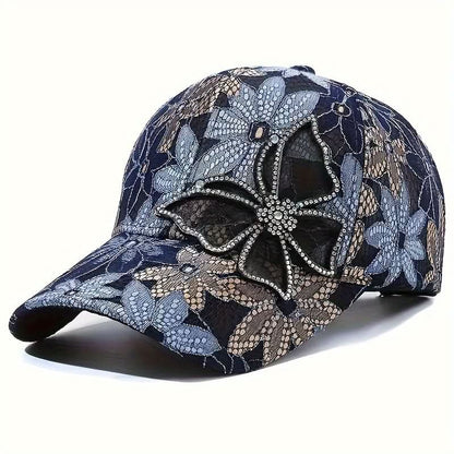 Baseball Cap Sequin Butterfly Breathable Mesh Adjustable Closure