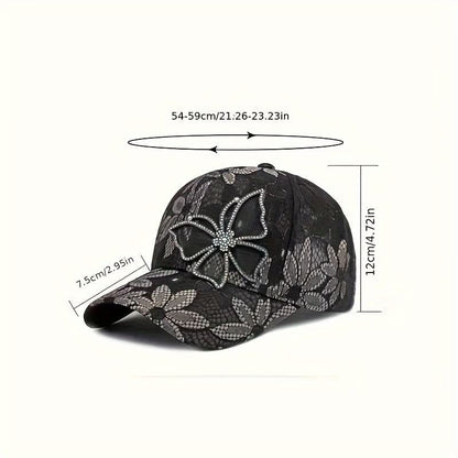 Baseball Cap Sequin Butterfly Breathable Mesh Adjustable Closure