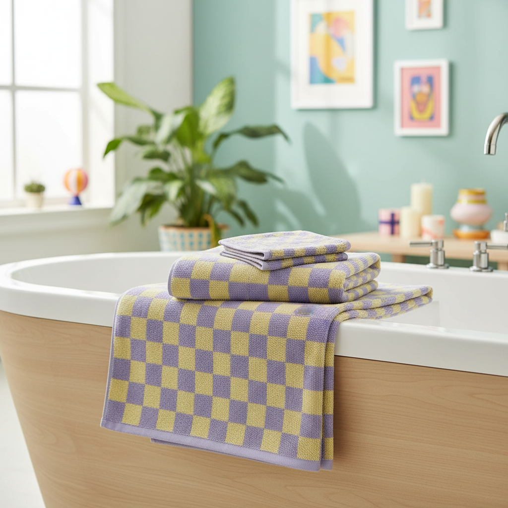Bath & Face Towel Set 100% Cotton Quick-Drying Damask