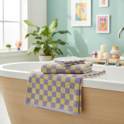Bath & Face Towel Set 100% Cotton Quick-Drying Damask