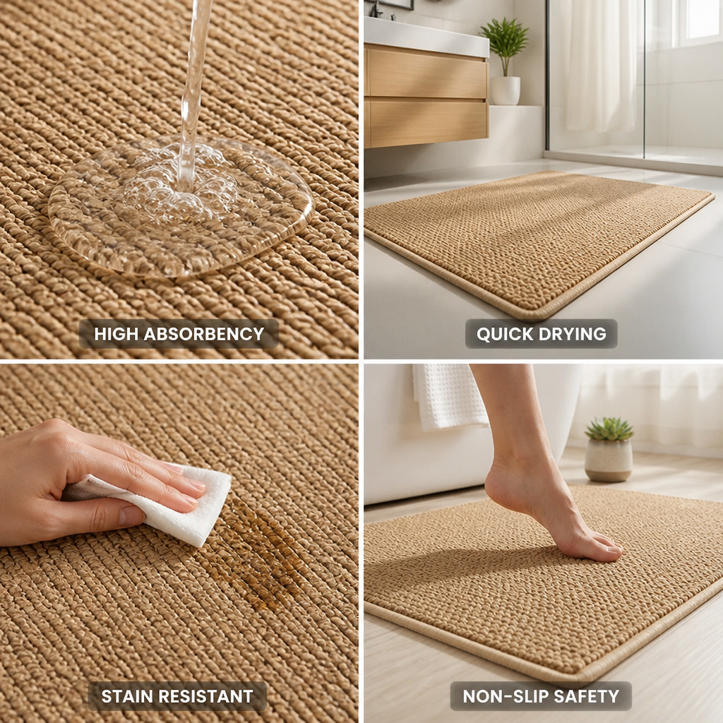 Bath Mat Absorbent Quick-Dry & Stain-Resistant