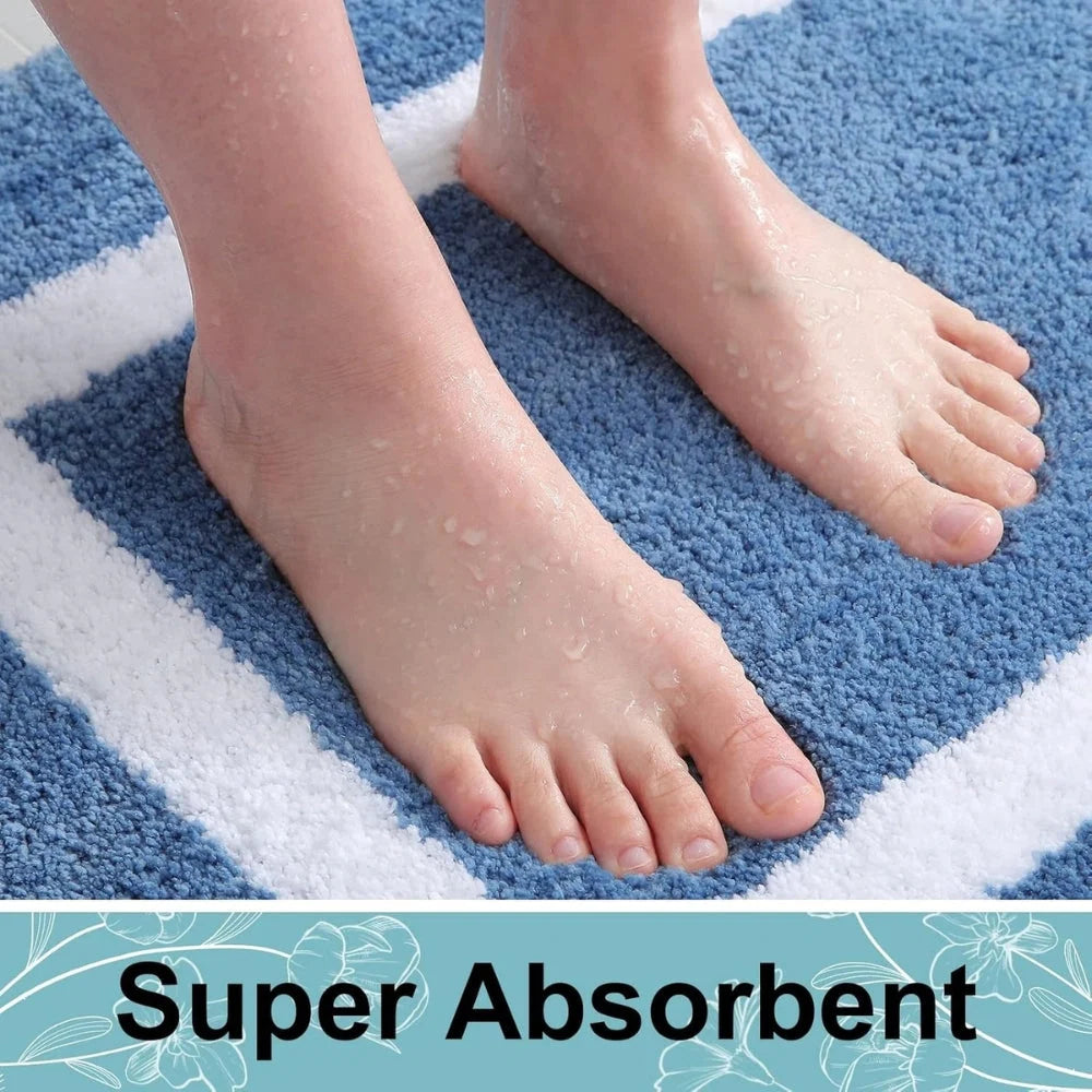 Bath Mat Anti-Slip Microfiber Plush Machine Washable