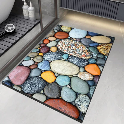 Bath Mat Diatomaceous Earth Quick-Drying Non-Slip Backing