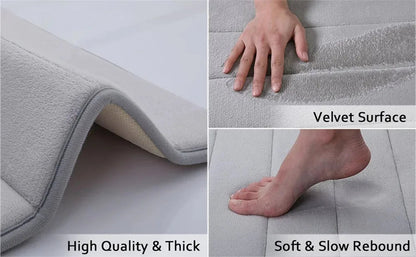 Bath Mat Memory Foam Absorbent Microfiber Non-Slip Backing