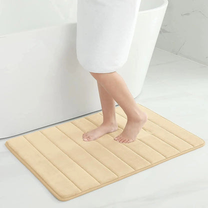 Bath Mat Memory Foam Absorbent Microfiber Non-Slip Backing