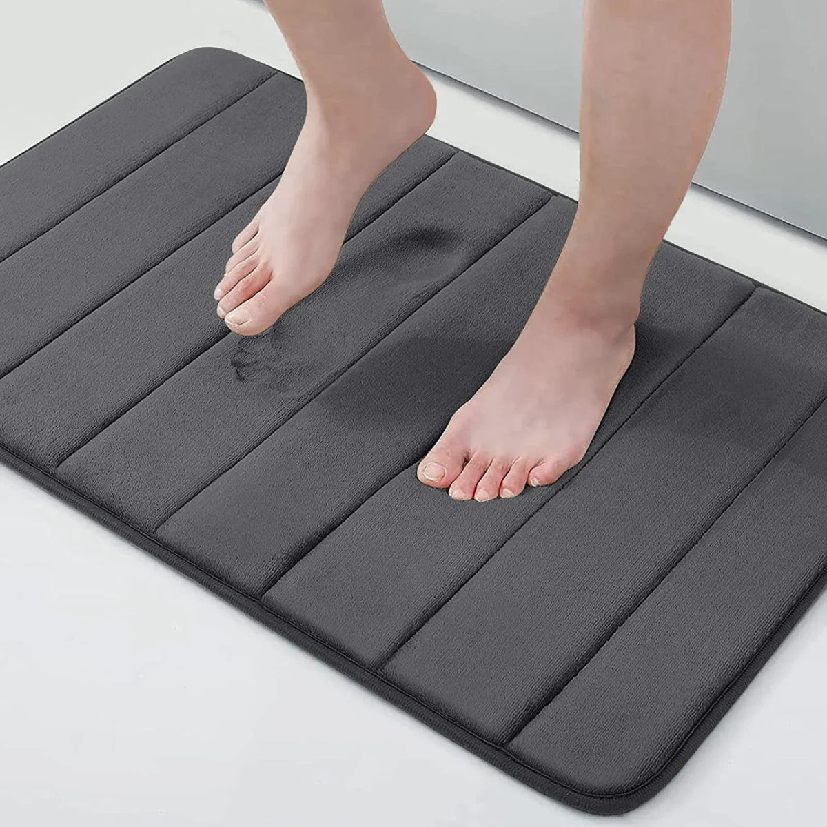 Bath Mat Memory Foam Absorbent Microfiber Non-Slip Backing