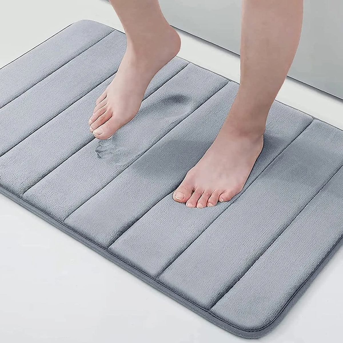 Bath Mat Memory Foam Absorbent Microfiber Non-Slip Backing
