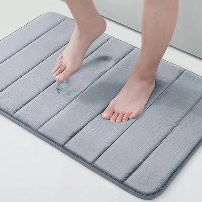 Bath Mat Memory Foam Absorbent Microfiber Non-Slip Backing