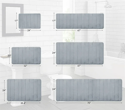 Bath Mat Memory Foam Absorbent Microfiber Non-Slip Backing