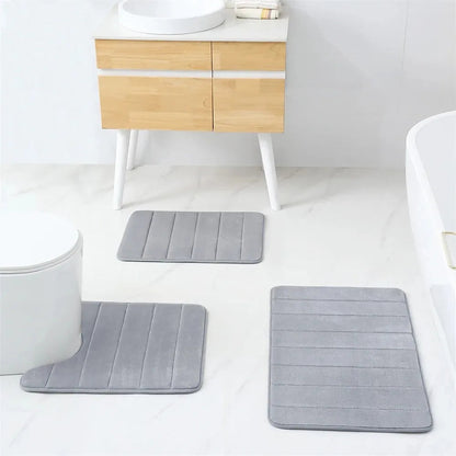Bath Mat Memory Foam Absorbent Microfiber Non-Slip Backing