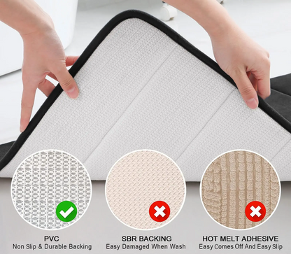 Bath Mat Memory Foam Absorbent Microfiber Non-Slip Backing