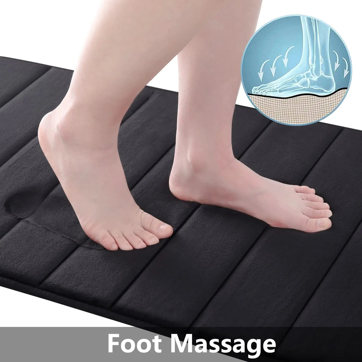 Bath Mat Memory Foam Absorbent Microfiber Non-Slip Backing