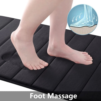Bath Mat Memory Foam Absorbent Microfiber Non-Slip Backing