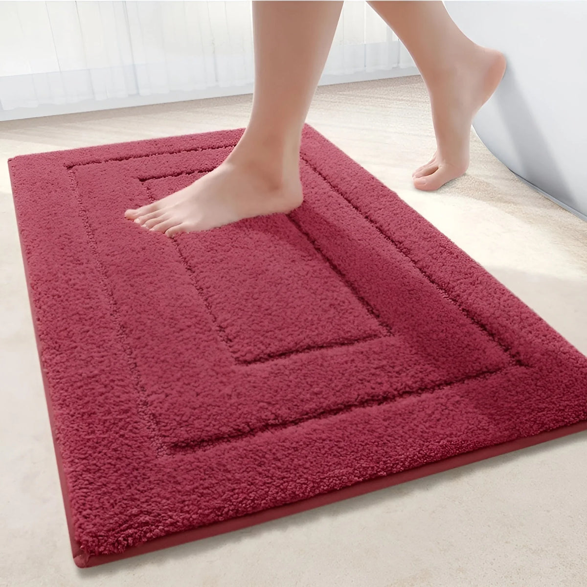 Bath Mat Microfiber Absorbent Non-Slip Machine-Washable