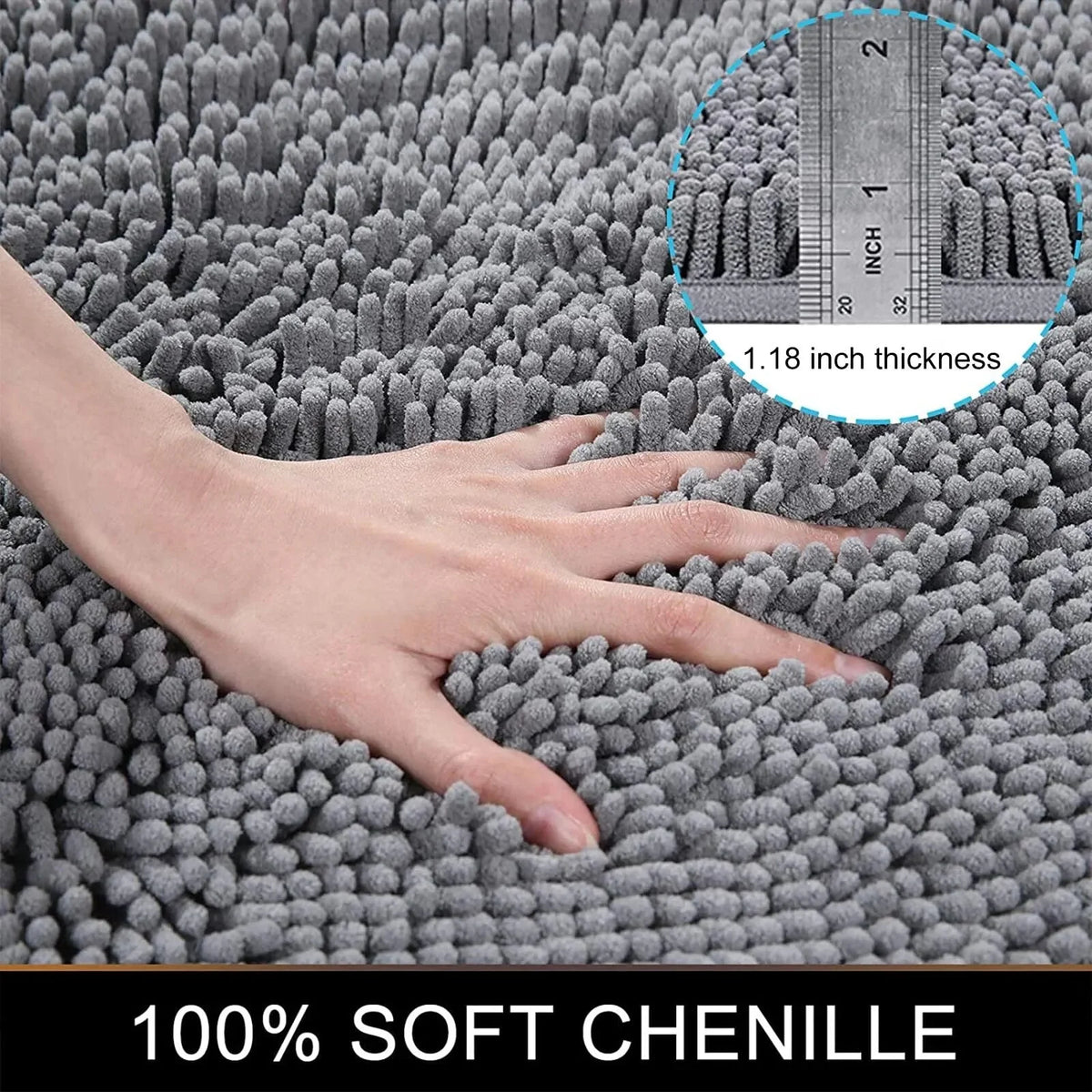 Bath Mat Plush Absorbent Non-Slip Backing