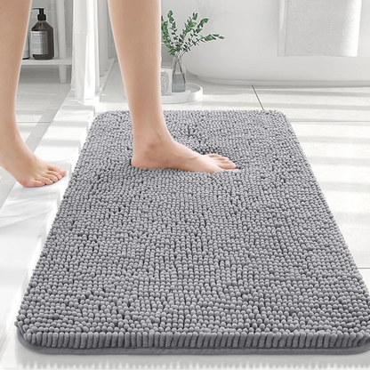 Bath Mat Plush Chenille Non-Slip Backing & Quick-Dry