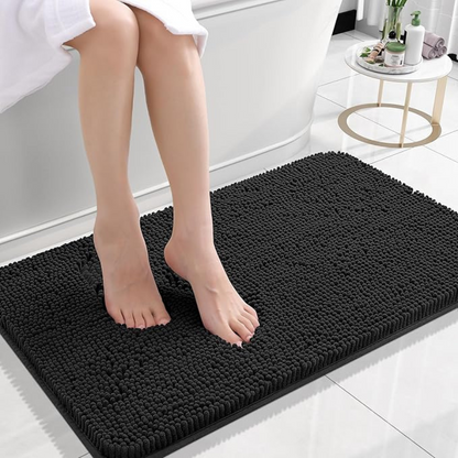 Bath Mat Plush Chenille Non-Slip Backing & Quick-Dry