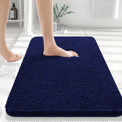 Bath Mat Plush Chenille Non-Slip Backing & Quick-Dry