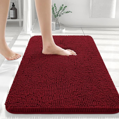 Bath Mat Plush Chenille Non-Slip Backing & Quick-Dry