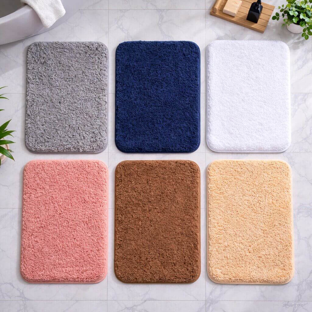 Bath Mat Plush Microfibre Non-Slip Backing