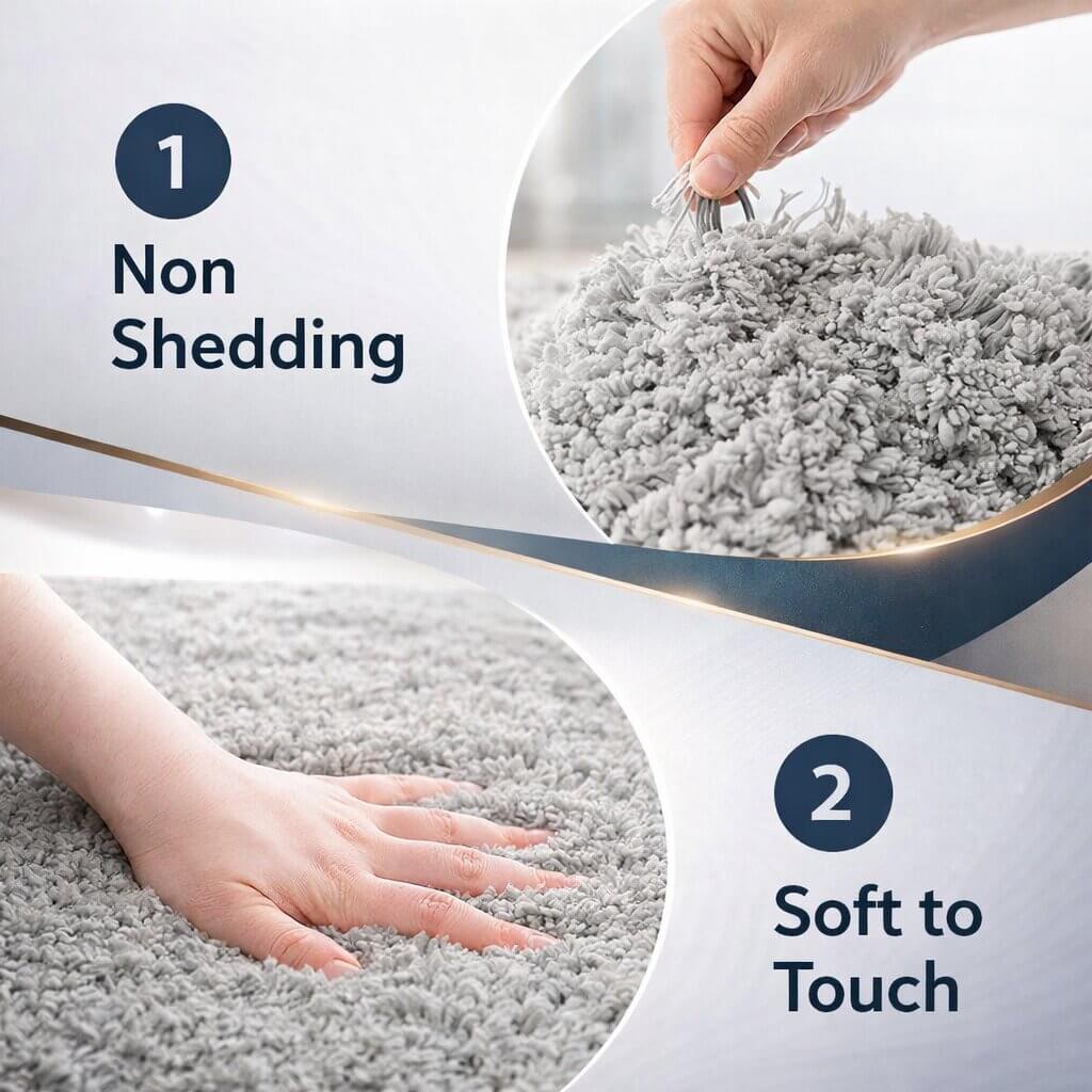 Bath Mat Plush Microfibre Non-Slip Backing