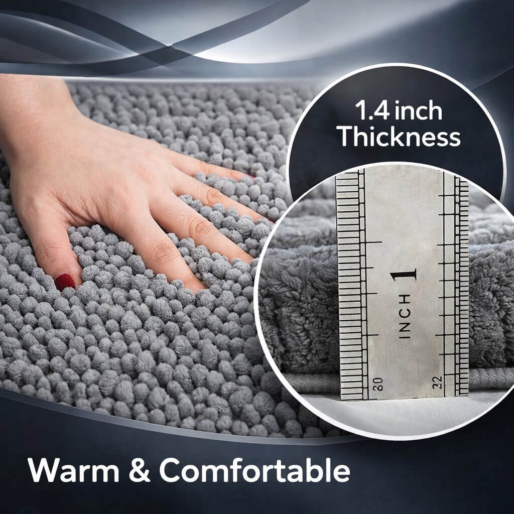 Bath Mat Plush Microfibre Non-Slip Backing