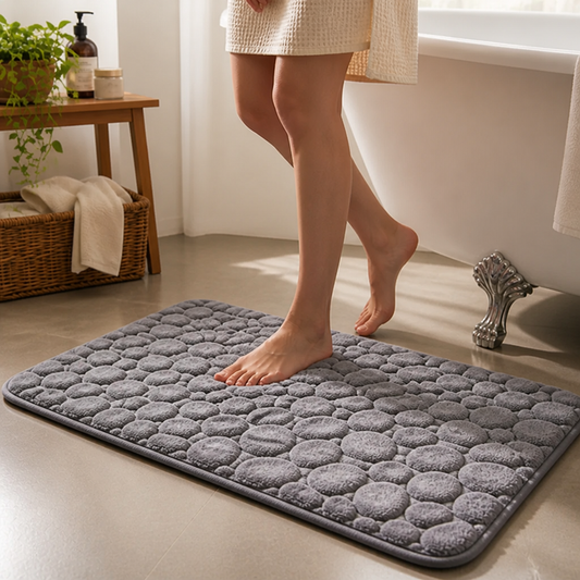 Bath Mat Quick-Absorbent Cotton Terry Anti-Slip Backing
