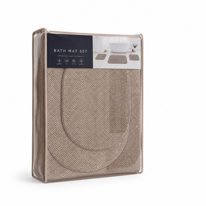 Bath Mat Set Absorbent Microfiber Machine Washable