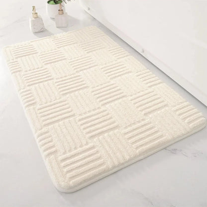 Bath Mat Thick Absorbent Non-Slip Striped Design