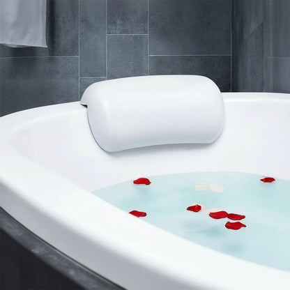 Bath Pillow Contoured Foam Non-Slip Suction Cups Water-Repellent Cover