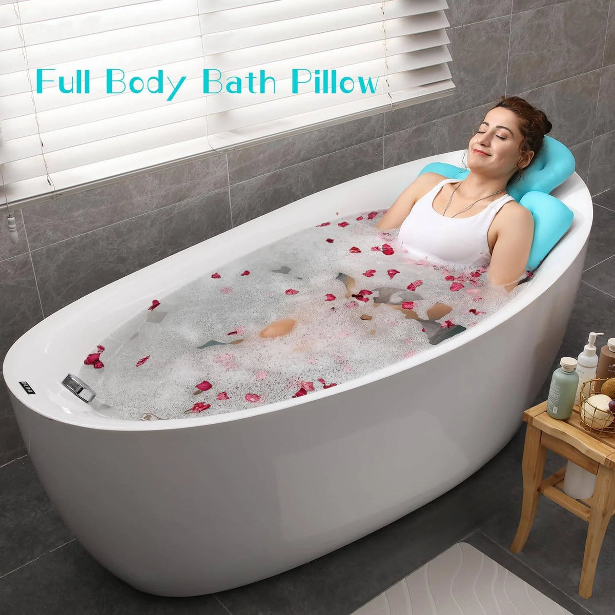 Bath Pillow Full-Body Support Breathable Mesh Suction Cups