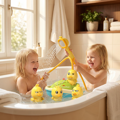Bath Toy Battery-Powered Shower Head & Interactive Ducks
