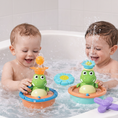 Bath Toy Crocodile Automatic LED Fountain 4 Spray Heads