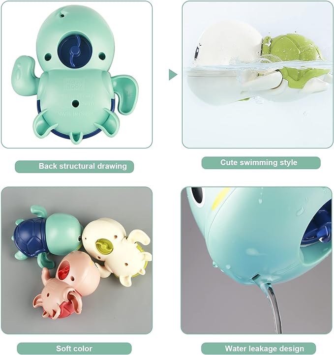 Bath Toys Wind-Up Swimming Quick-Drying Set of 6