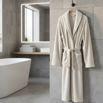 Bathrobe Coral Fleece Lightweight With Belt & Side Pockets