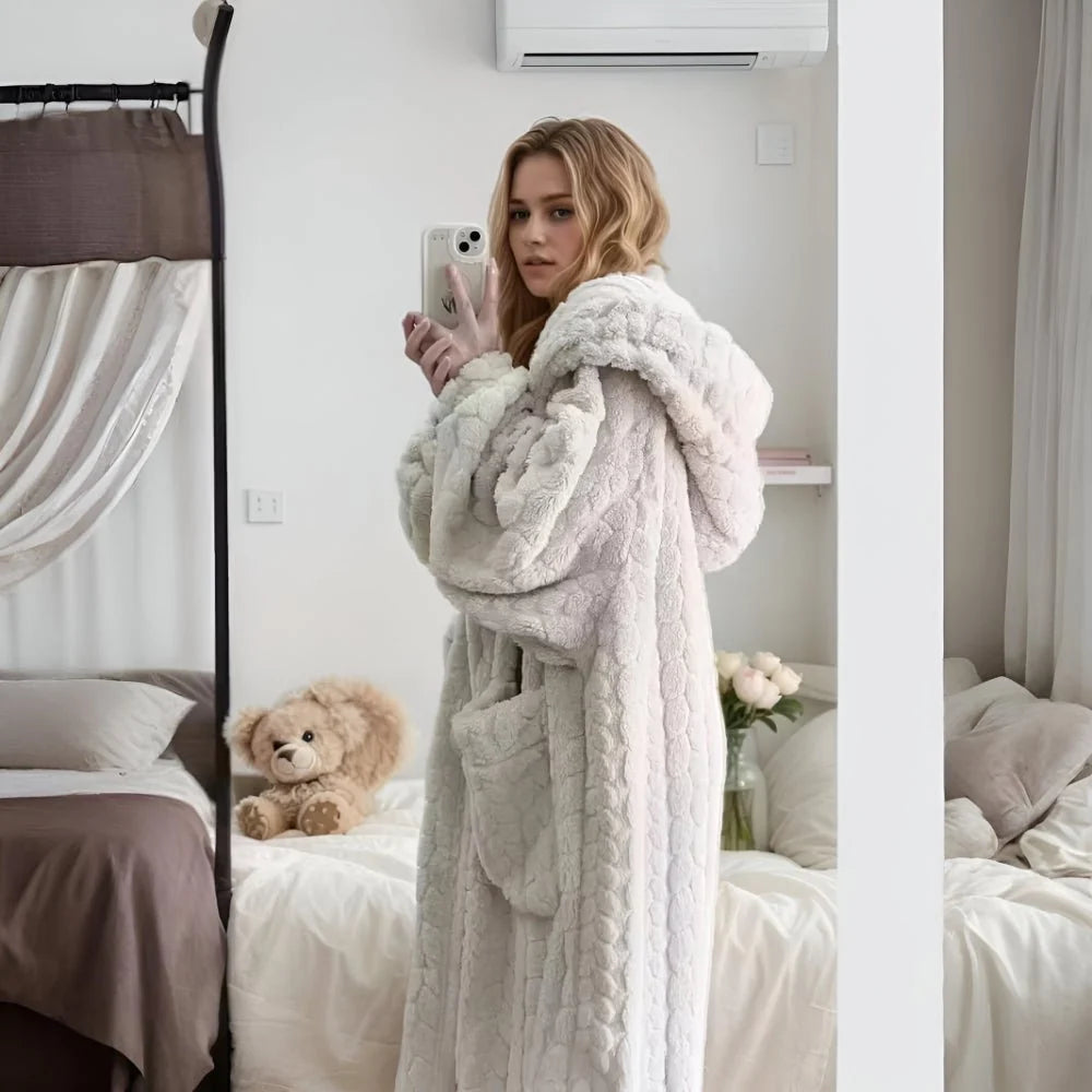 Bathrobe Soft Hooded Side Pockets