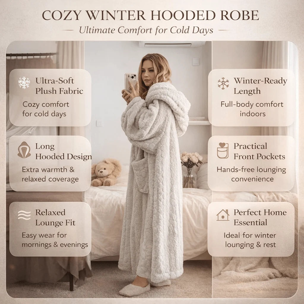 Bathrobe Soft Hooded Side Pockets