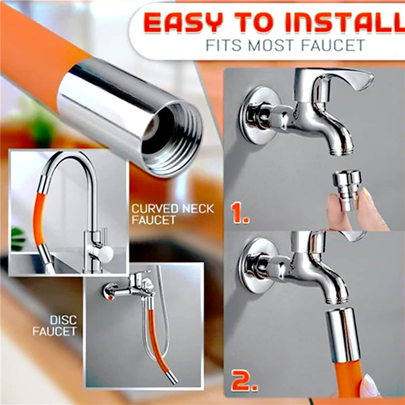 Bathroom Faucet Extension 360° Rotatable Stainless Steel & Silicone