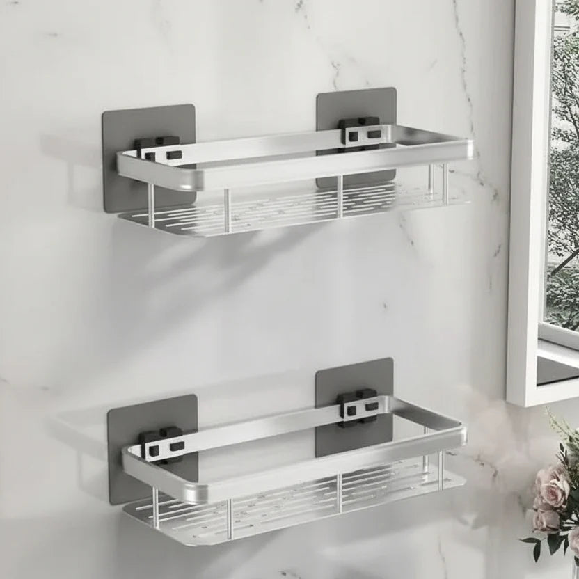 Bathroom Shelf Self-Adhesive No-Drill Mounting 11 lb Capacity