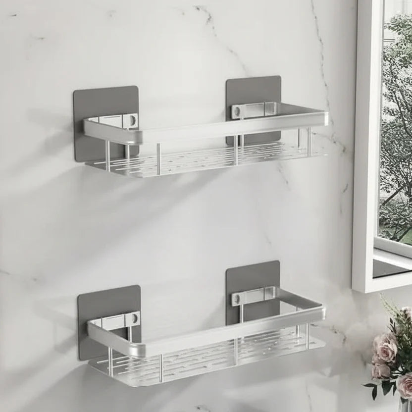 Bathroom Shelf Self-Adhesive No-Drill Mounting 11 lb Capacity