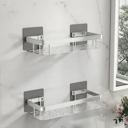Bathroom Shelf Self-Adhesive No-Drill Mounting 11 lb Capacity