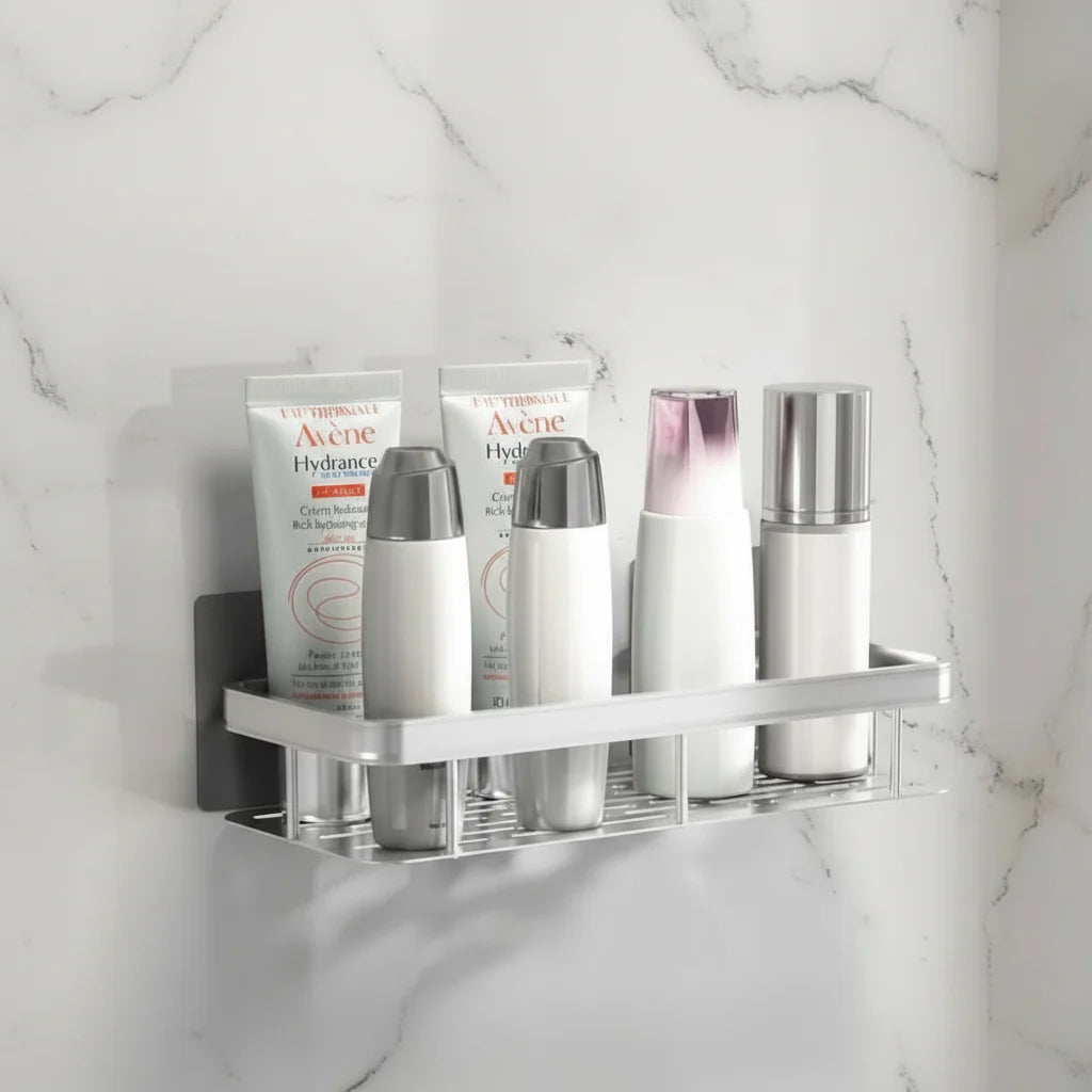 Bathroom Shelf Self-Adhesive No-Drill Mounting 11 lb Capacity