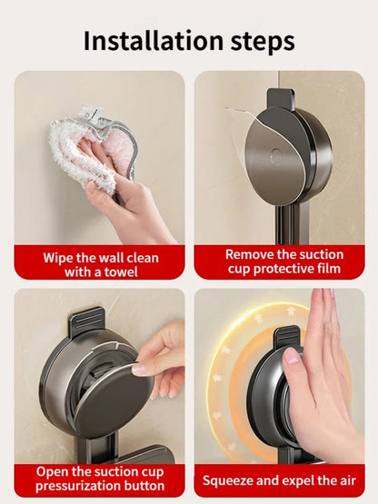 Bathroom Shelf Suction Mount Perforated Aluminum Towel Bar