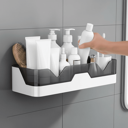 Bathroom Wall Shelf Drill-Free Multi-Compartment 22 Lb Capacity