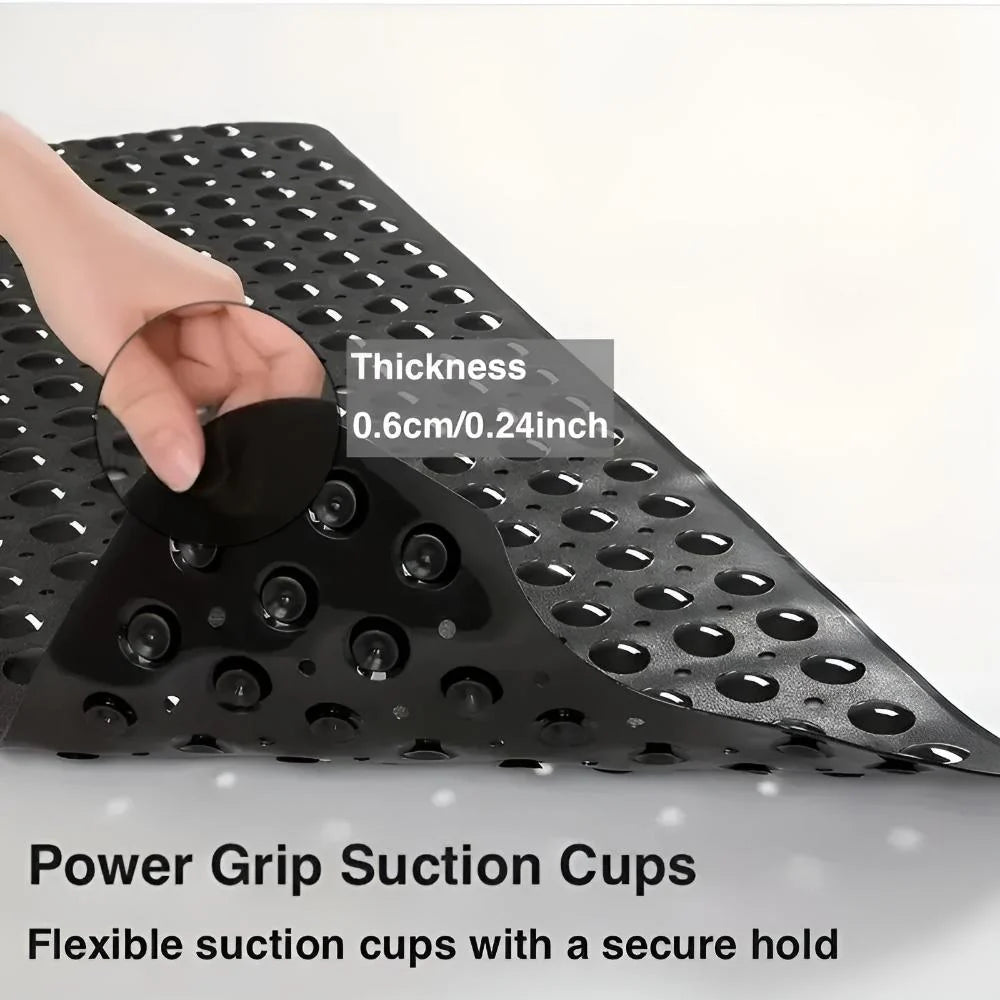 Bathtub Mat Non-Slip Suction Grip Quick-Drain Design