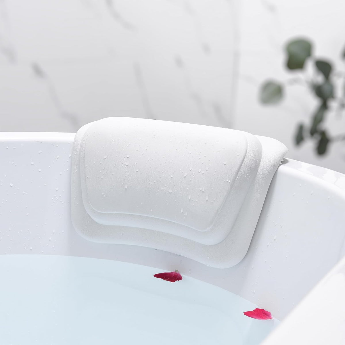 Bathtub Pillow Ergonomic Neck Support Silicone Foam Suction Cups