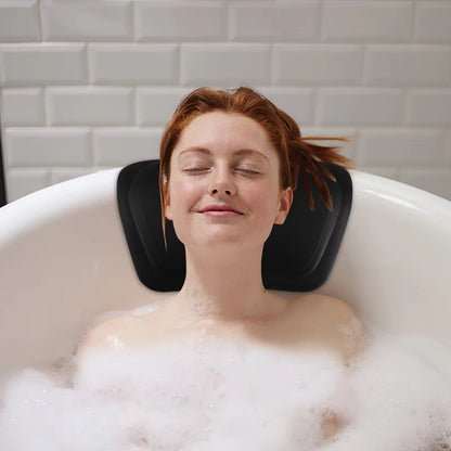Bathtub Pillow Ergonomic Neck Support Silicone Foam Suction Cups