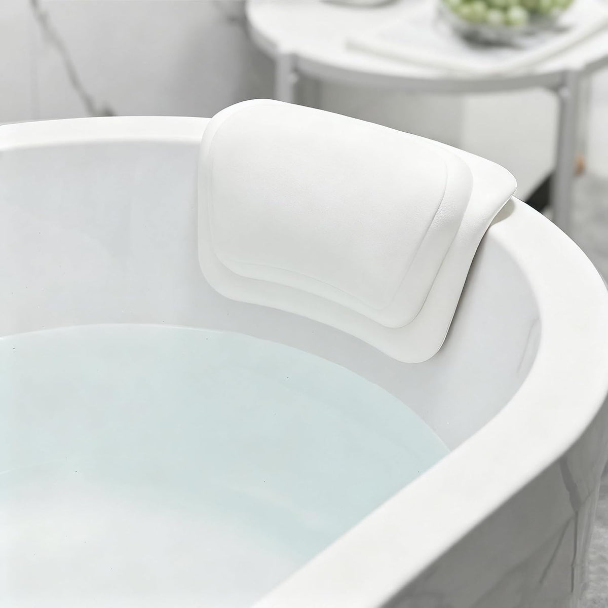 Bathtub Pillow Ergonomic Neck Support Silicone Foam Suction Cups